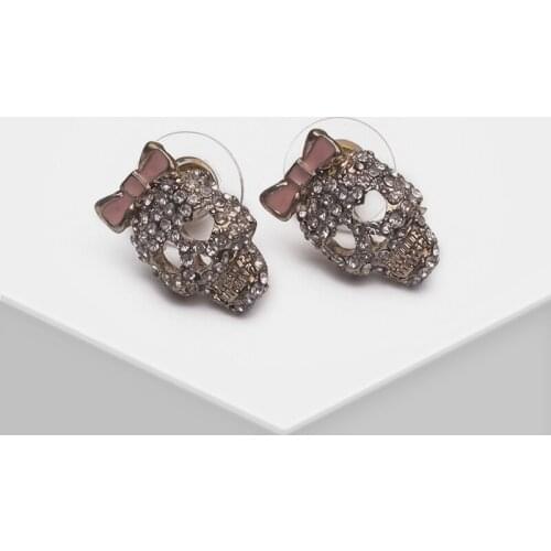 Amorita boutique Cute bow skeleton stud earrings