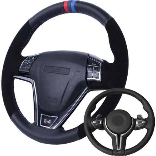 Car Steering Wheel Cover Suede Leather For BMW F87 M2 F80 M3 F82 M4 M5 F12 F13 M6 F85 X5 M F86 X6 M F33/Custom Steering Wrap