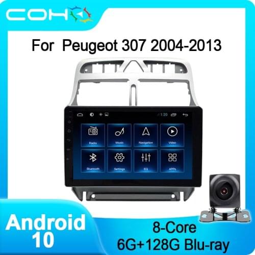 COHO For Peugeot 307 2004-2013 Gps Navigation Car Stereo Radio Android 10.0 Octa Core 6+128G