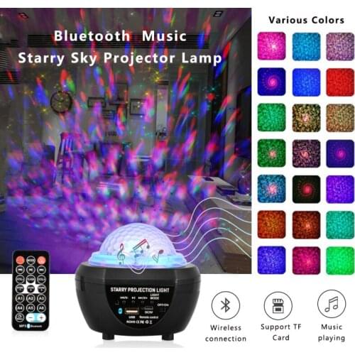 Colorful Starry Sky Galaxy Projector Nightlight Child Blueteeth USB Music Player Star Night Light Romantic Projection Lamp Gifts