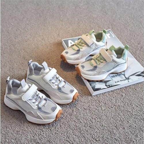 Childrens breathable mesh casual shoes boys' summer sports shoes mesh childrens shoes girls' new hollow out shoes