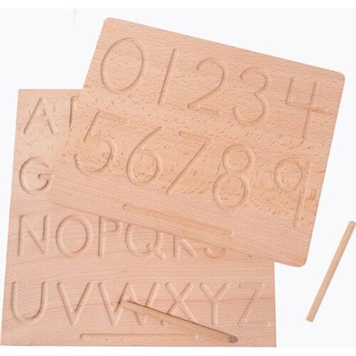Montessori Tracing Board Wood Double Sided Uppercase & Lowercase Letters Fine Motor Skills Educational Toy