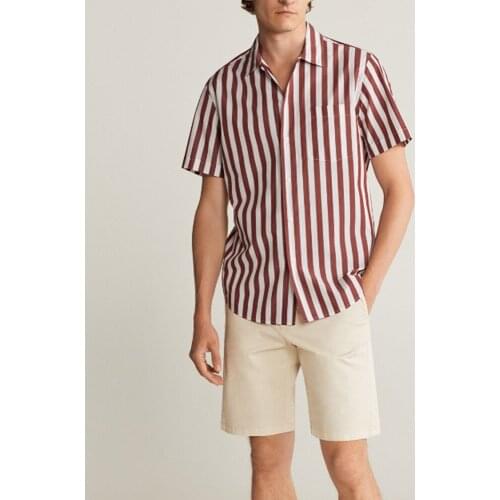 DEVIL KING New Summer Short-sleeved Casual Striped Shirt