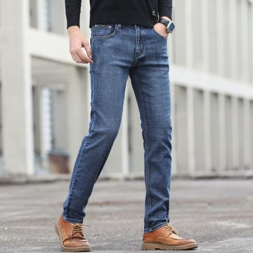 2021 New Mens Autumn Winter Cotton Jeans men Stretch Business Pants Fashion trousers Denim Jean Mens Jeans big size