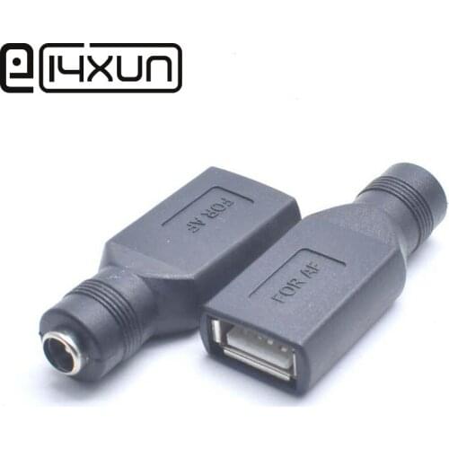 EClyxun 2pcs DC 5.5*2.1 mm female jack to USB 2.0 Female jack 5V DC Power Plugs Connector Adapter Laptop PC