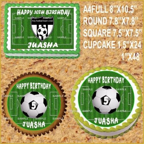 Football Pitch Edible Cake Topper Wafer Rice Paper for Cake Cupcake Cookie Topper Decoration Custom Birthday Cake Decor Supplier