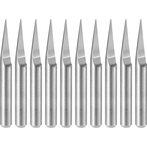 Uxcell 1/8" Shank 0.3mm Tip 20 Degree Carbide Wood Engraving Bit CNC Router Tool 10pcs