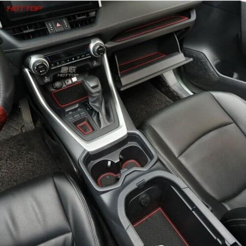 For Toyota Rav4 2020 Door Slot Mat Interior Storage Box Mat Water Coaster Decoration Car Accessories 14Pcs