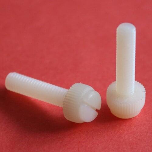 M6x6mm-60mm PA66 Environmental friendly plastic screw slotted knurled nylon screw hand screw insulated bolt