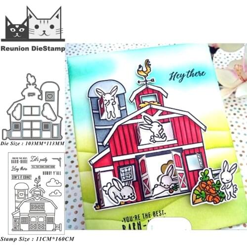 Reunion Farm house Metal Cutting Dies and Stamps Stencil for DIY Scrapbooking Photo Album Embossing Decorative DIY Paper Card