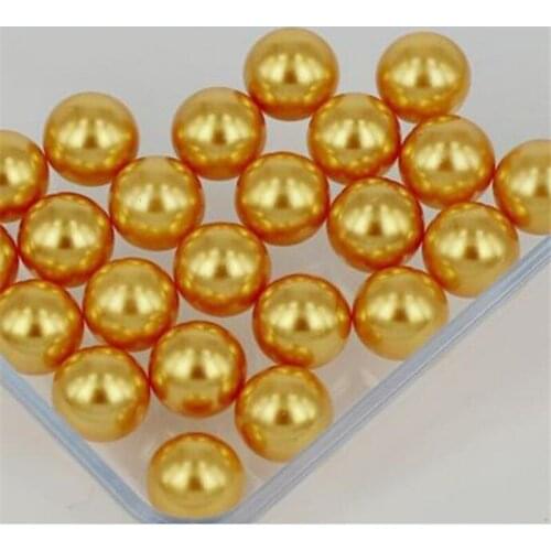 MHS.SUN 1.5mm-18mm Gold Yellow Color Plastic Imitation Pearls Loose DIY Round No Hole Pearls Beads For Jewelry Making Hand Craft