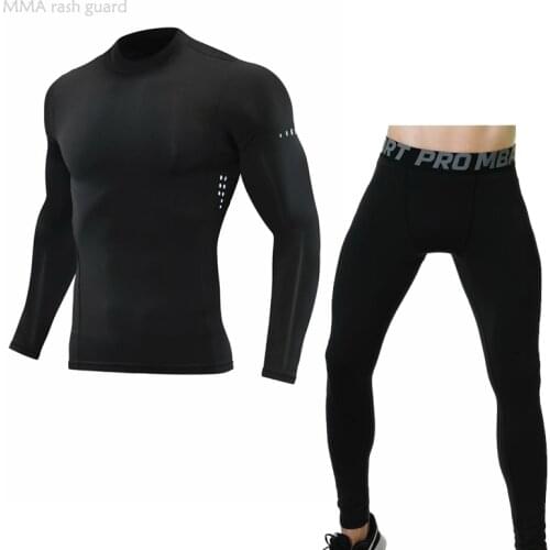 Mens Long underwear suit Thermal set Compression Winter First layer Thermal underpants Leggings shirt Jogging Warm Sweat Suit