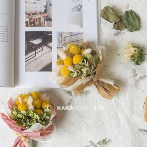 Natural Dried Flowers Golden Ball Mini Yellow Small Bouquet Wedding Gifts Birthday Gifts Valentines Day Golden Sunshine