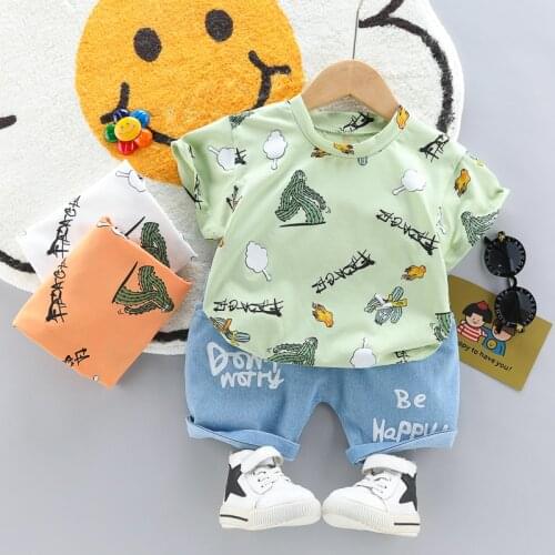 0-4 Years Summer Boy Clothing Set 2021 New Casual Fashion Active Sport T-shirt+ Pant Kid Children Baby Toddler Boy Clothing