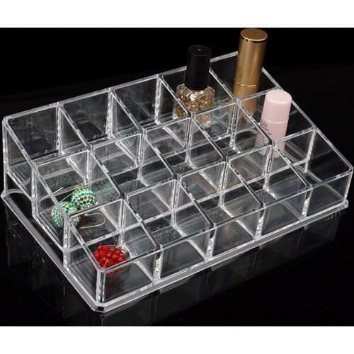 15 Grids Plastic Acrylic Makeup Organizer Cosmetic Holder Case Lipstick Nail Polish Rack Storage Shelf Escritorio 20.7*13*5.6