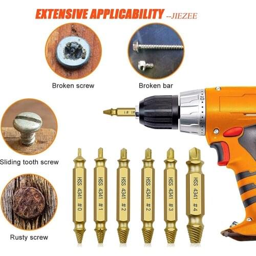 Damaged Screw Extractor Drill Bit Set Stripped Broken Screw Bolt Remover Extractor Easily Take Out Demolition Tools 4/5/6 PCS