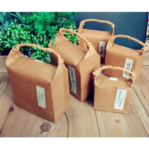 XXL size 18*8*14.5cm Kraft paper bag/ stand paper gift bags/food paper bags/Cookies Walnut dry fruit stand box 100piece\lot