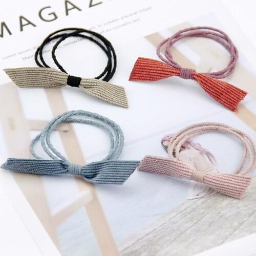 Women Rubber Bands Tiara Satin Ribbon Hair Bow Elastic Hair Band Rope Scrunchies Ponytail Holder Gum for Girls Hair Accessories