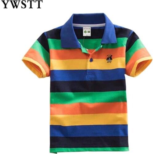 2018 Baby Boys Polo Shirt Summer Boys Girls Cotton Polo Shirts Shorts Sleeve High Quality Stripe Boys Shirts Clothes Children