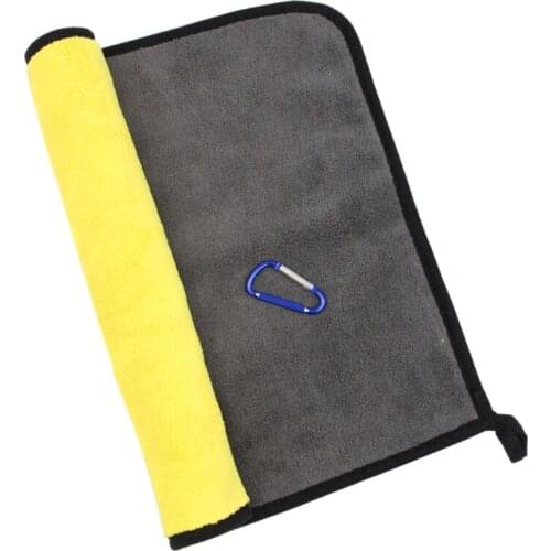 Fishing Towel with Clip Thickening Non-stick Absorbent Fishing Wipe Hands Towel X3UA