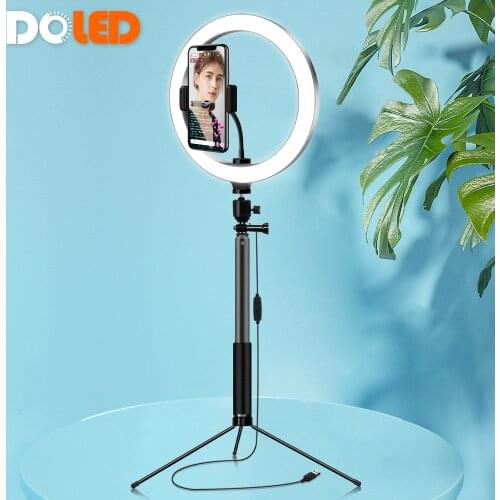 DOLED 10" LED Ring Light Lamp with 65.7inch Tripod Stand Selfie Stick Phone Holder for Youtube Live Stream Photography Lighting