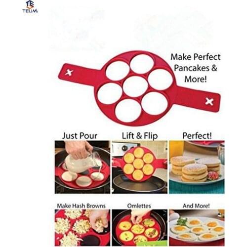 Silicone Mold Non Stick Flippin' Pancake Maker 7 Cavity Egg Maker Pastry Tools Fried Eggs Form Silicon Frying Pan For Eggs