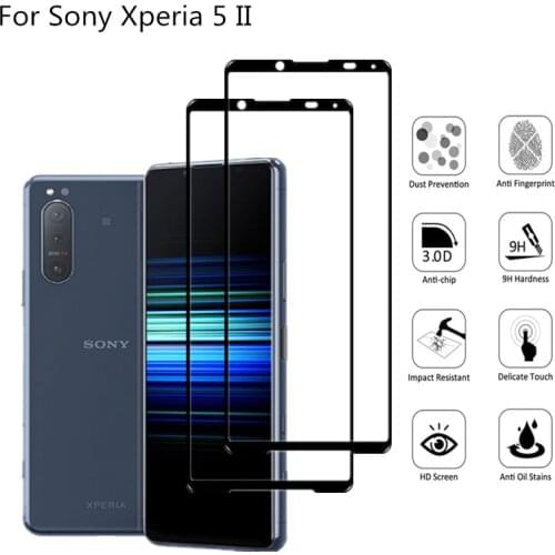 9D Screen Glass For SONY Xperia 5 II Tempered Glass Xperia 10 II Full cover Mirror Film For Sony 5 Xperia 10 Screen protector