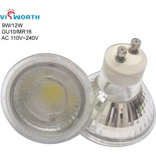 GU10 Led Lamp 9W 12W Led Spotlight Mr16 COB LED Lampada AC 110V 220V 240V 30 degree Bombillas LED Lamp Spotlight
