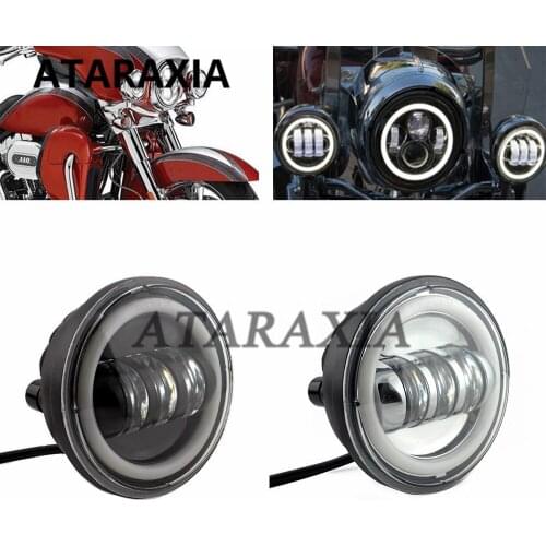 4.5“ 4 1/2 inch Motorcycle LED Fog Passing Auxiliary Light for Harley Touring Electra Glide 4.5Inch LED Headlights Fog Light