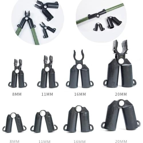 Tewango 20pcs-Pack DIY Plant Supports Fixing Tools 11mm/16mm/20mm Pipe Connector Plastic Buckle Garden Supplies
