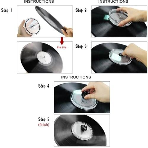Vinyl Record Cleaner Clamp Lable Saver Protector Waterproof Acrylic Clean Tool Q81F
