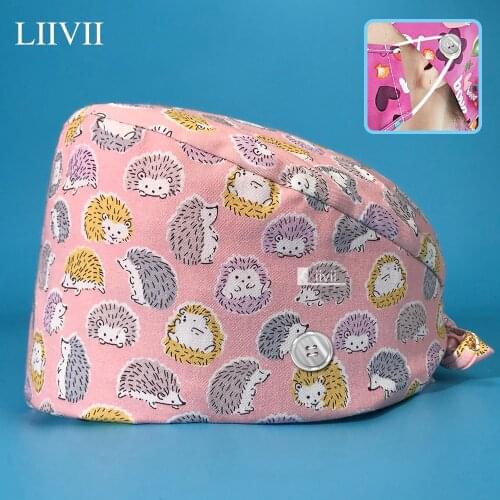 High Quality Elastic Surgical Medical Nurse Scrubs Caps Hospital Doctor Nursing Cap Breathable Pet Grooming Veterinary Work Hats