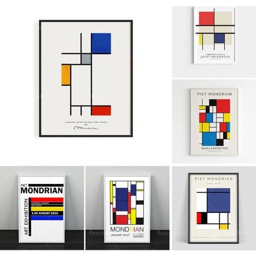 Piet Mondrian Exhibition Poster | Piet Mondrian Print | Abstract Art | Modern Art | Wall Decor | Wall Art | Art Print