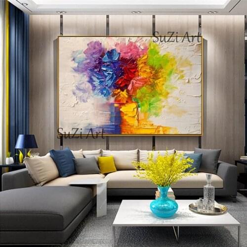 An Explosion Of Color 100% Handpainted Oil Painting On Canvas For Living Room Home Decor Picture Wall Art Paintings No Framed