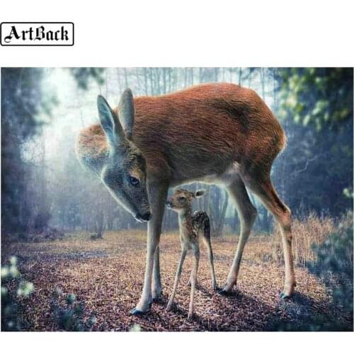 Animal 5d diamond painting deer full square diamond embroidery kit 3d full round rhinestone mosaic sticker