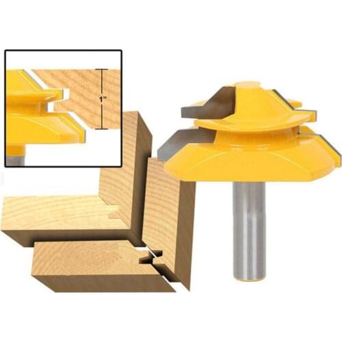 9 sizes 45 Degree Tenon Joint Milling Cutter Miter Router Bit 1Pc Professional Trimming Knife Milling Cutter Woodworking Tool