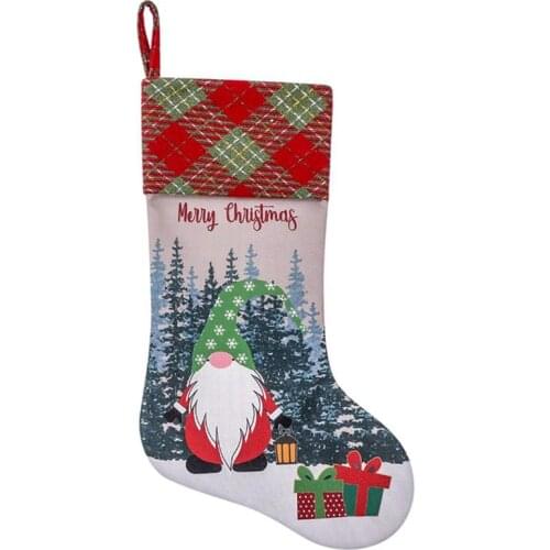 1 PCS Christmas Tree Stocking Santa Claus Candy Gift Stocking Hanging Xmas Tree Ornament DIY Christmas Party Accessories