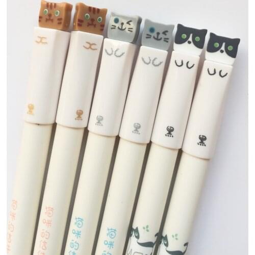 Wholesale 10PCS Cute Cat Gel Pen Rollerball Pen School Office Supply Student Student Stationery