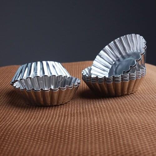 10pcs/lot Egg Tart Aluminum Cupcake Cake Cookie Mold Lined Mould Tin Baking Tool LB 031
