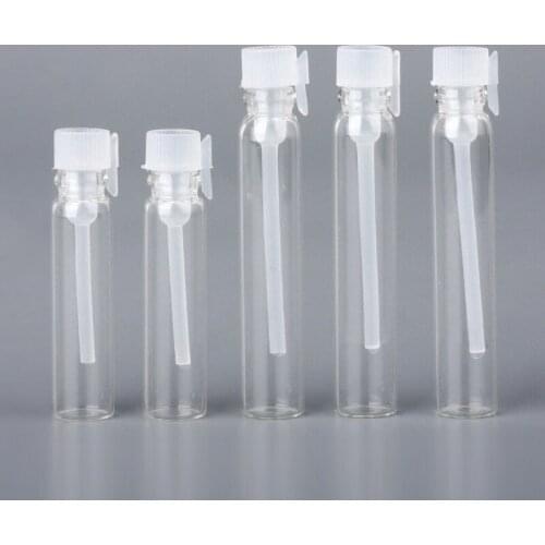 100pcs/Lot 1ml 2ml Perfume Glass Dropper Bottle for Essential Oils Wholesale Empty Perfume Bottles Travel Container for Sample