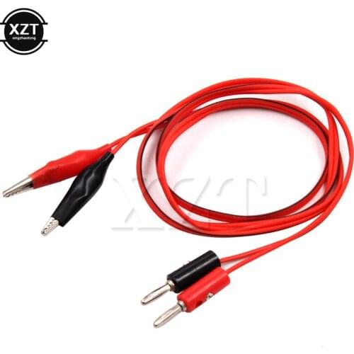 Hot new 3Ft Red Alligator Clip to Banana Plug Probe Cable Test Lead 90cm