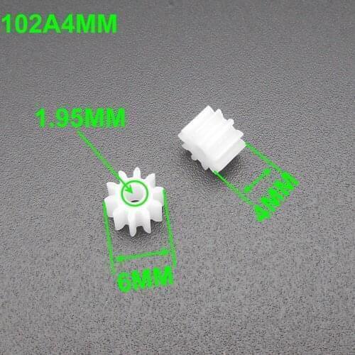 200PCS 0.5M 0.5 Modulus Plastic Spur Gear T=10 Aperture 2mm 1.95MM DIY Model Accessories 10 Teeth 4MM X 6MM 10T 2A 102A4MM Thin