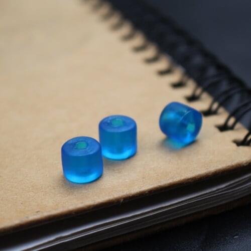 30Pieces /lot 8mm*6mm Handmade Lampwork glass beads Pipe beads Ocean blue color for jewelry &DIY