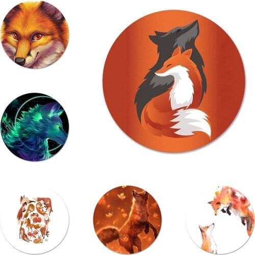 Anime funny foxs lovely cute Cute Icons Pins Badge Decoration Brooches Metal Badges For Backpack Decoration 58mm