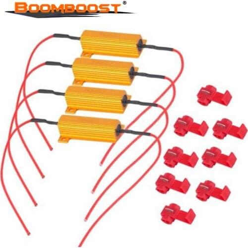 Car Vehicle Professional 50W Load Resistor 4Pcs 6ohm Fix LED Bulb Fast Hyper Flash Turn Signal Light Bulb