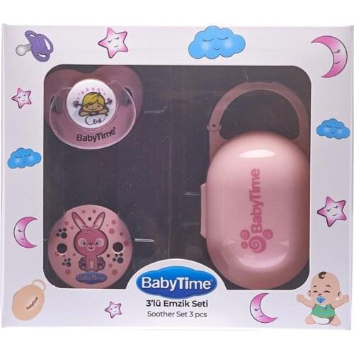 BabyTime 3'lü Pacifier Set Pink