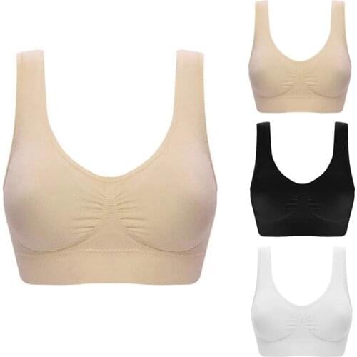 Seamless Bra Without Padding Womens Halter Push Up Sports Vest Tops Thin Sleep Yoga Bra Underwear Plus Size