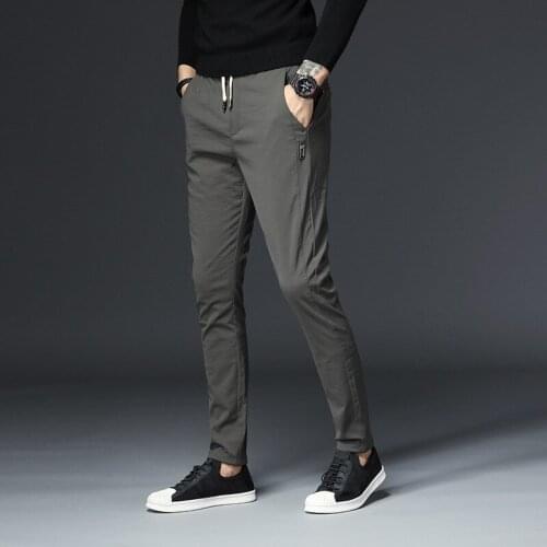 MRMT 2021 Brand Spring and Summer Mens Trousers Small Feet Fashion Straight Pants for Male Young Elastic Trousers