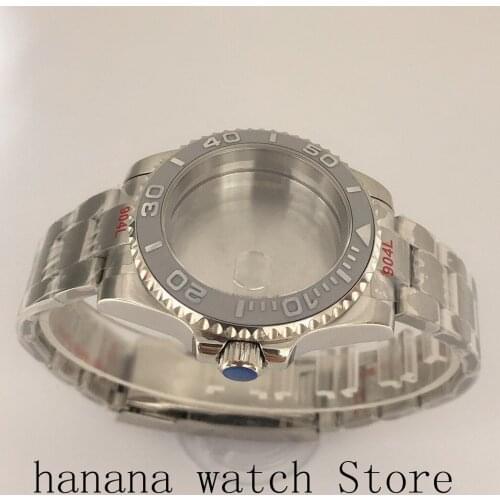 Suitable for NH35 / NH36 Mingzhu2813 Miyota stainless steel self-winding 40mm case, sapphire glass pink rotating bezel