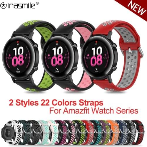 Pretty 20mm Accessories bracelet For Huami Amazfit Bip S lite Gtr 42mm Gts 22mm Silicone Strap for Gtr 47mm Pace 2 Stratos